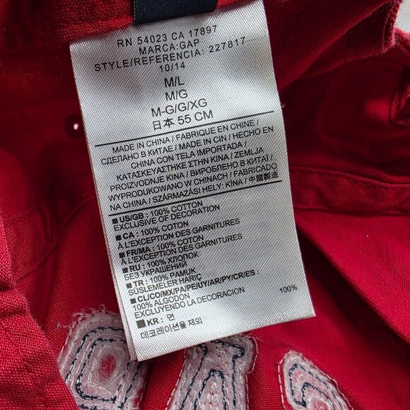 Baby Gap Medium Large Red Hat Cap Casual Outdoors Summer Cute Stretch - Picture 7 of 9